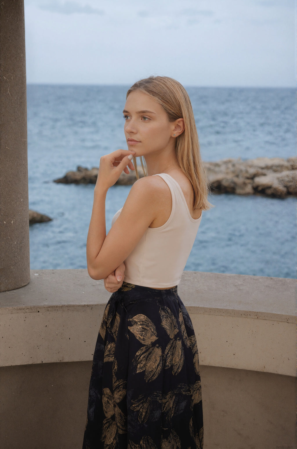 Speckled Midnight Wrap Skirt