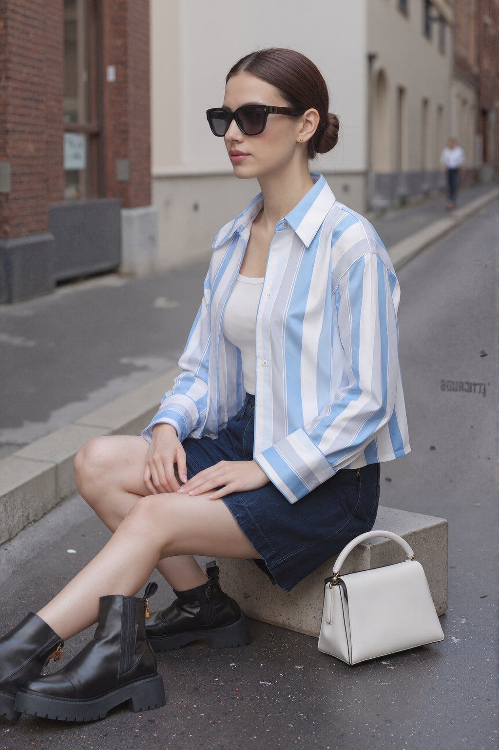 Azure Stripes Urban Ensemble