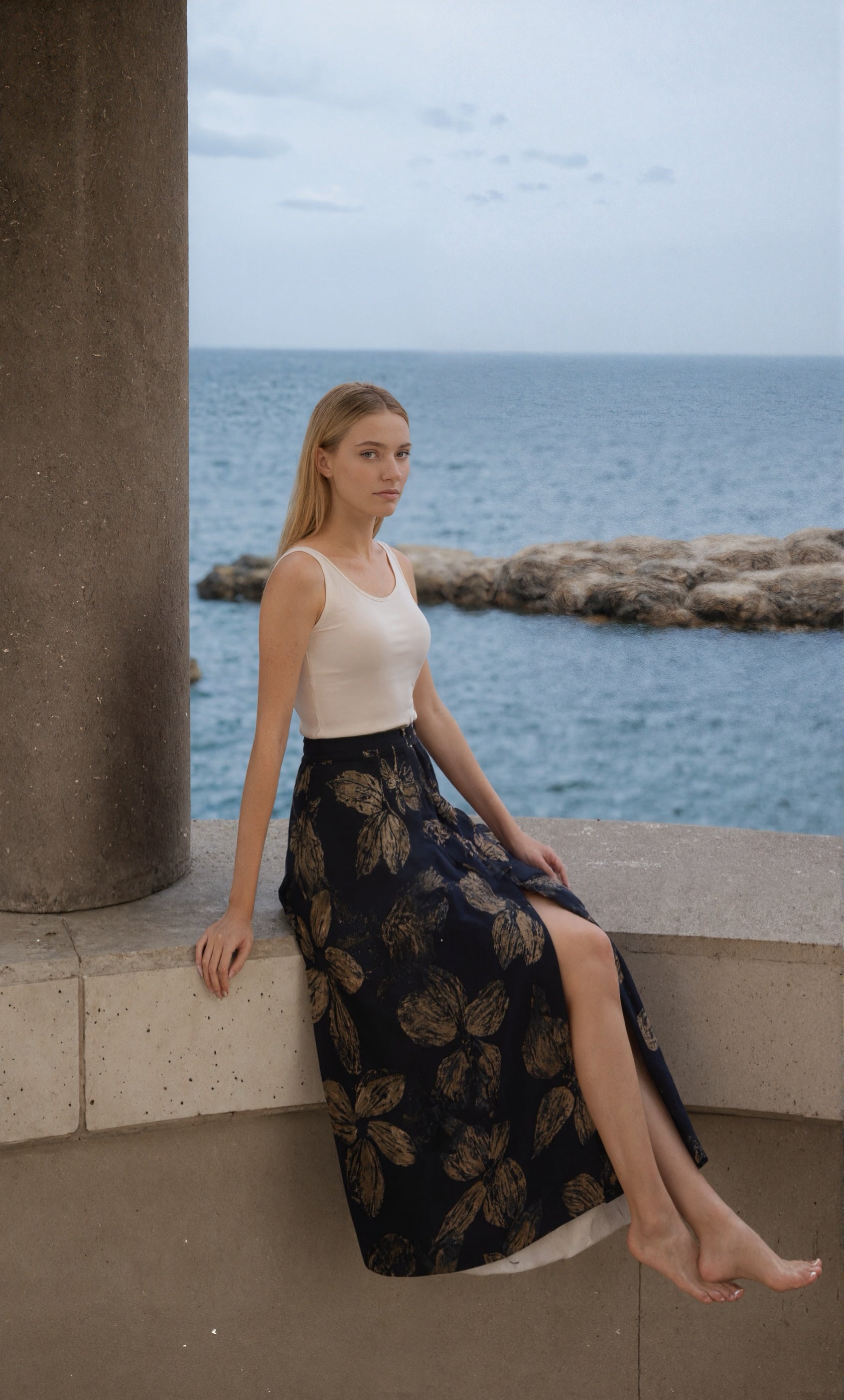 Speckled Midnight Wrap Skirt