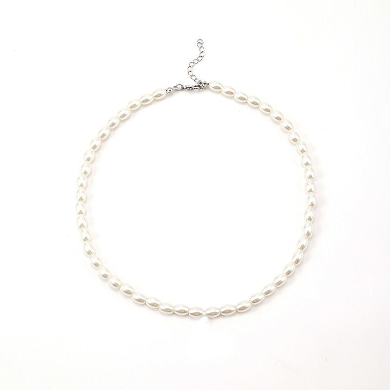 French Vintage Pearl Alphabet Necklace