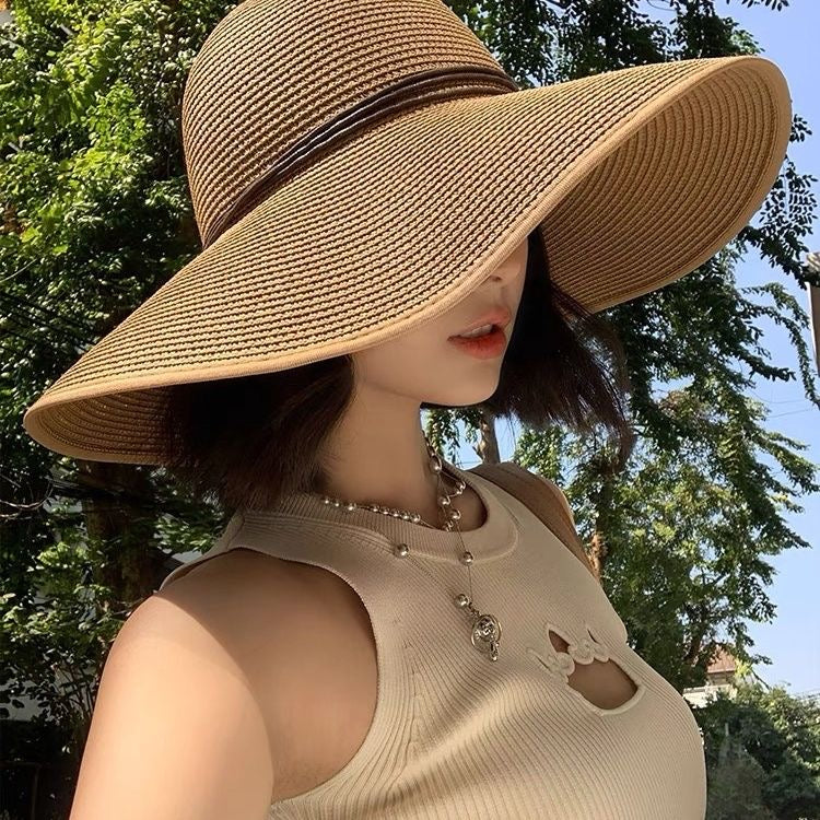 Brim Sun Hat with ribbon string