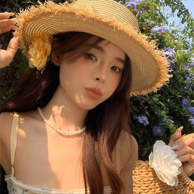 Brim Sun Hat for Women - 2025 Spring New Beach Sun Protection Foldable Casual Hat