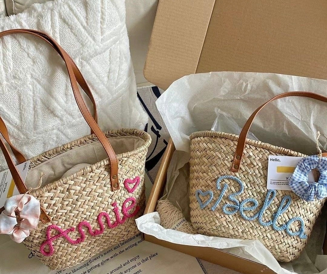 Customizable Name Ins style Shoulder Bag Beach Tote French Style