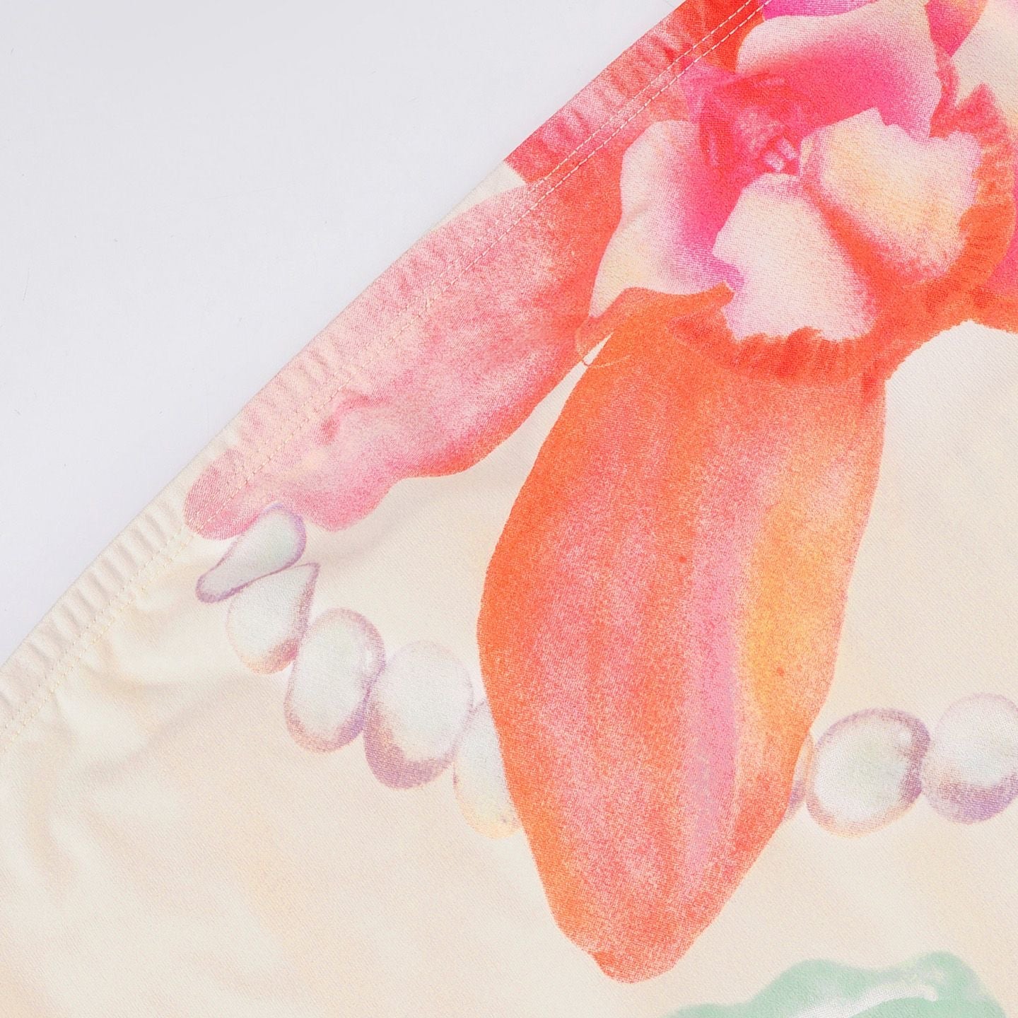 Island Shell Floral Print Strapless Tank Top