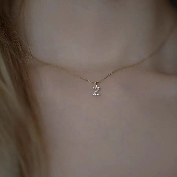 Personalized Sterling Silver Letter Necklace | 18K Pendant | S925 Collarbone Chain