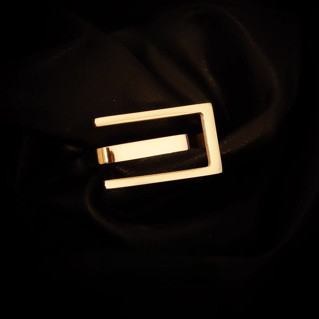High-end French and European-style gold geometric rings
