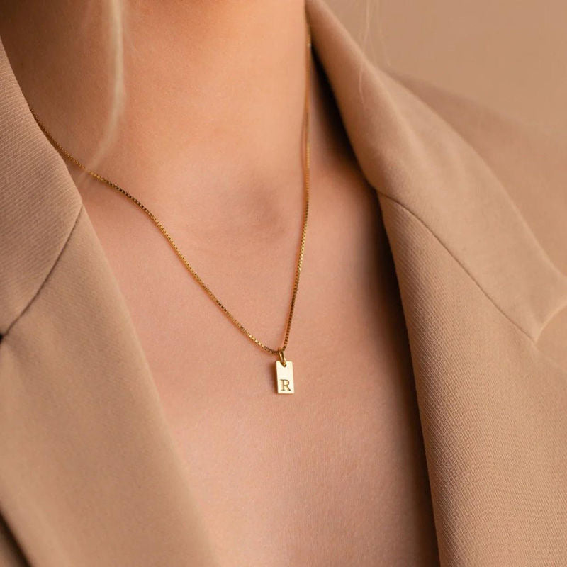 26-Letter Initial Titanium Steel Necklace for Women